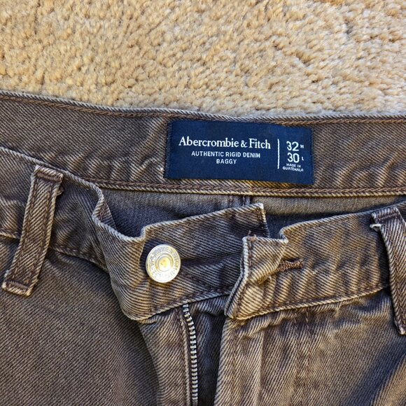 Abercrombie & Fitch Men’s Baggy Workwear Painter Jeans – Dark Brown (32x30) - Picture 3 of 6